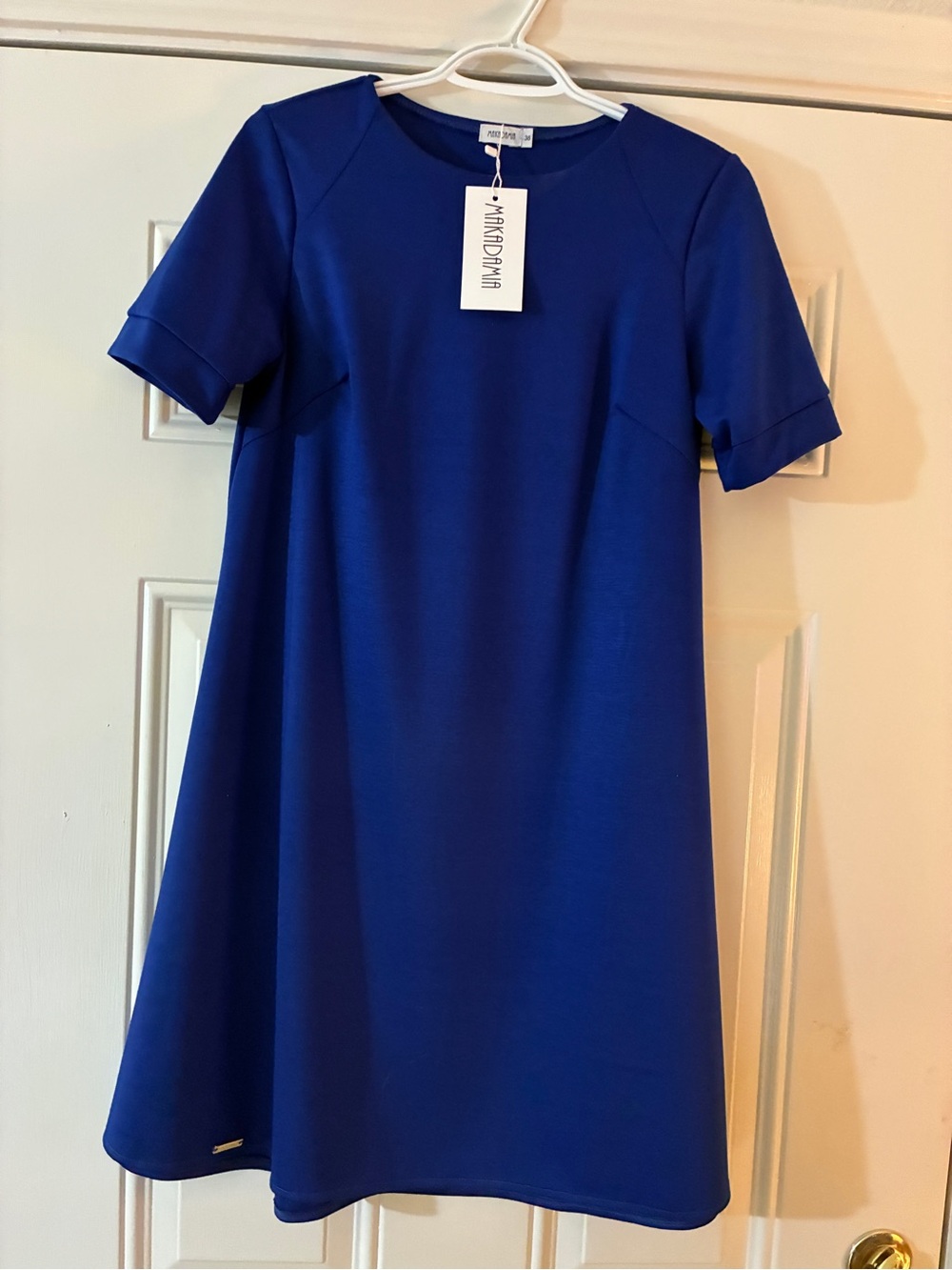 Kensie Royal Blue Short Sleeve A-Line Dress